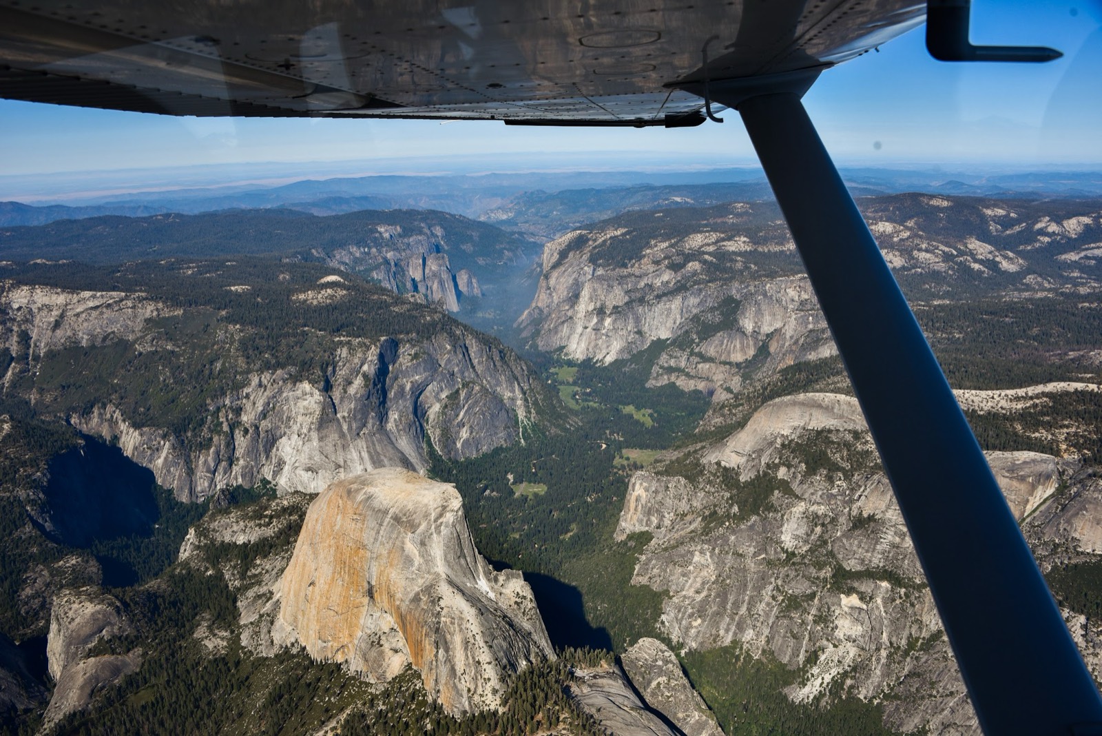 View of Half Dome, in Yosemite National Park, from the air