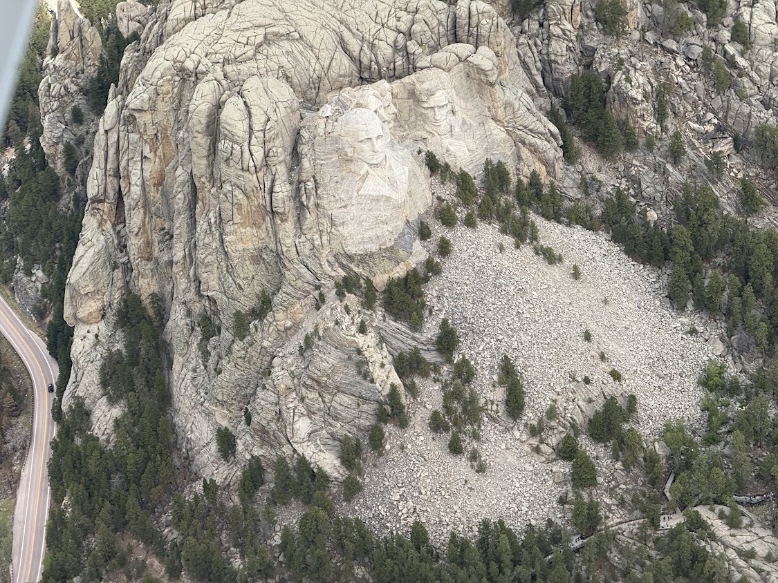 Mount Rushmore, viewed from the air